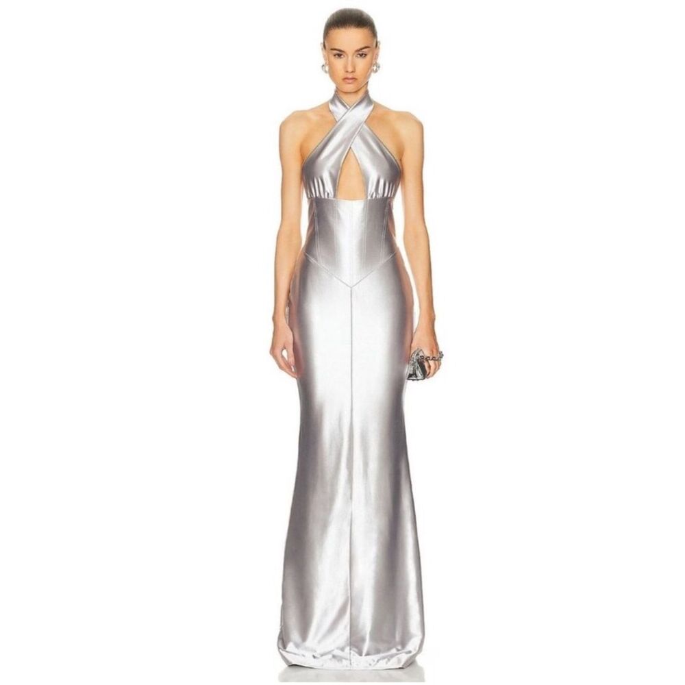 Retrofete Charity Maxi Dress in Silver size small NWD